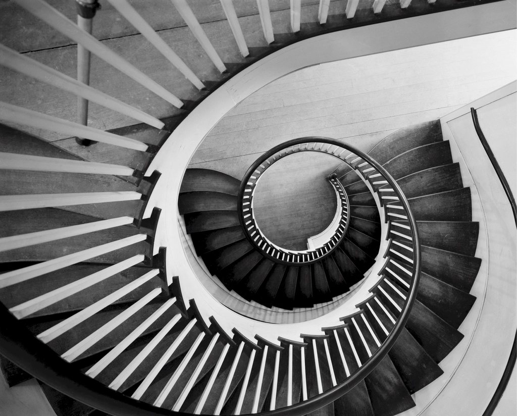Spiral stair seen from above